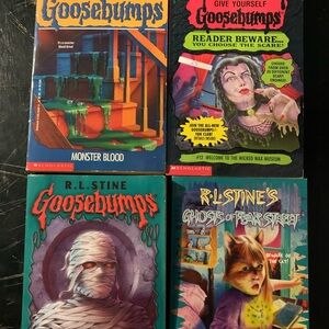 Vintage Goosebumps Book Lot The Werecat, Mummy’s Tomb, Monster Blood, Wax Museum